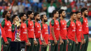 : Bangladesh cricket players looking dejected during a press conference following the ICC decision to replace them with Scotland for the 2026 T20 World Cup.