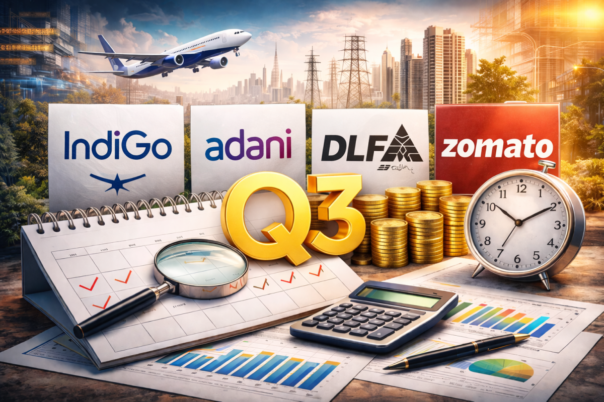 Q3 Earnings Peak: Complete Schedule for IndiGo, Adani, DLF, and 100+ Corporate Actions You Can't Miss (Source: AI-Generated) Q3 Earnings Peak: Complete Schedule for IndiGo, Adani, DLF, and 100+ Corporate Actions You Can't Miss (Source: AI-Generated)