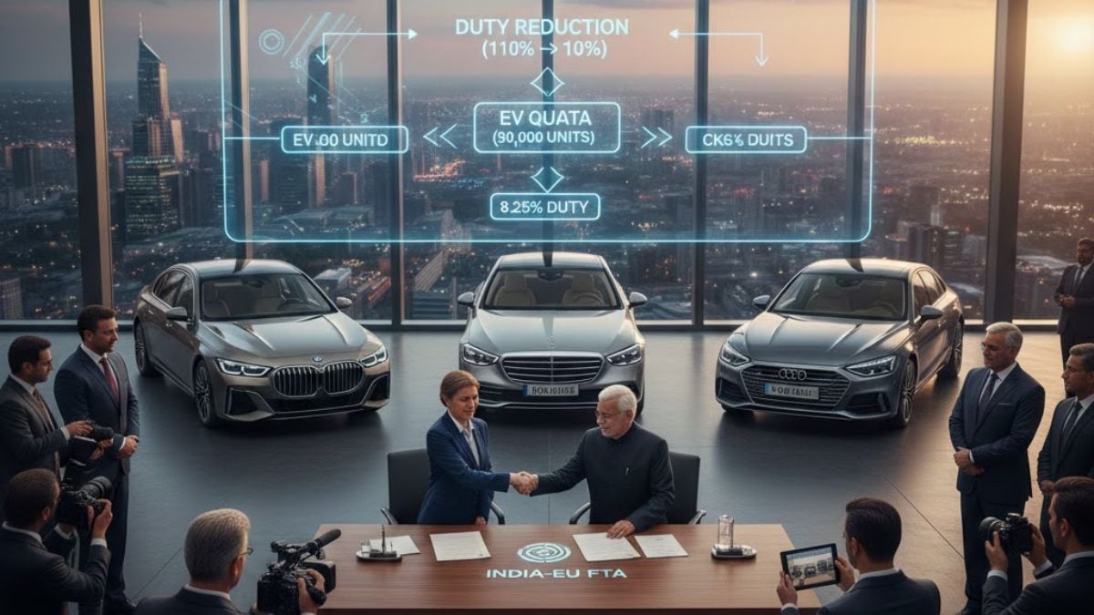 The FTA will reduce duties on a fixed number of vehicles to 10% from 110% over five years. (AI generated image form Gemini)
