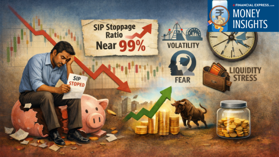 India’s SIP stoppage ratio has surged to alarming levels, touching nearly 99% in FY26. (Image- Gemini)