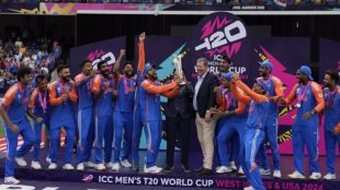 Rohit Sharma and Virat Kohli holding the T20 World Cup 2024 trophy together in Barbados, symbolizing the legacy for the 2026 team.
