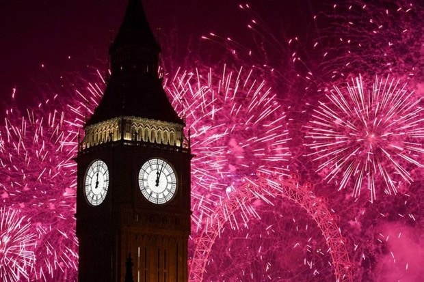 Fireworks were seen over the Elizabeth Tower. (Photo source: AP).
