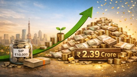 Illustration of SIP investment growing into a large wealth corpus over time.