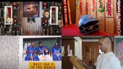 Step inside Shikhar Dhawan’s serene home: Dhoni’s gloves, Virat Kohli’s signed bat and a dream cricket wall