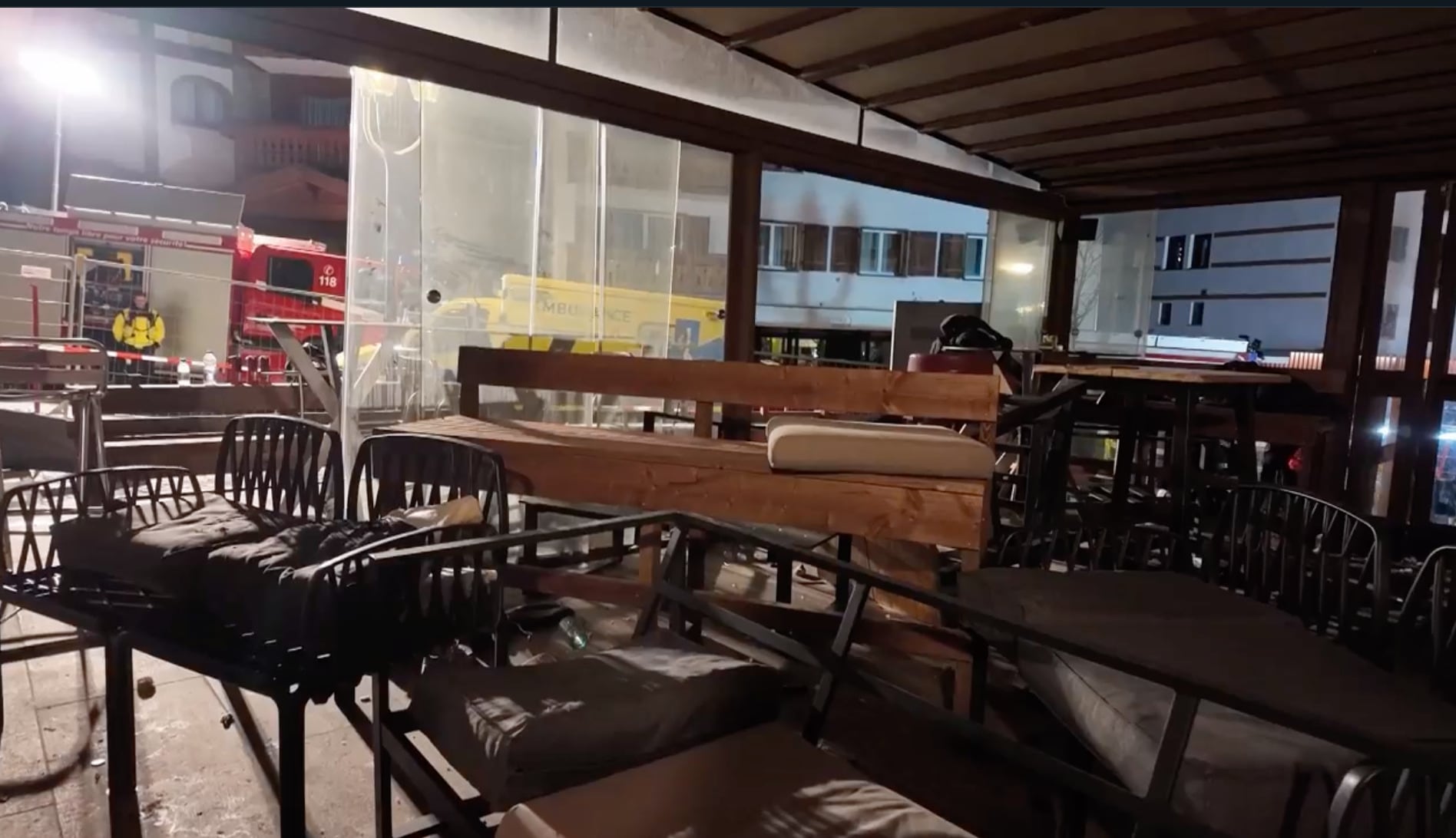 The interior building where a fire broke out leaving people dead and injured, during New Year’s celebration, in Crans-Montana (Photo: X)