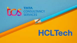 Comparison chart of TCS and HCL Tech Q3 FY26 profits showing the ₹2,128 crore exceptional item impact from new labour codes.