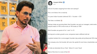 Startup expert Anupam Mittal argues that founders like Deepinder Goyal stepping down as CEO reflect organisational maturity, echoing global best practices in scaling companies.