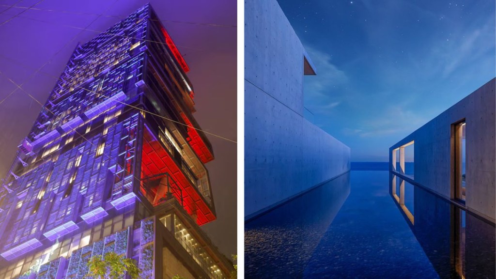 (Pictured above) Mukesh Ambani's famous residence Antilia on the left and Beyonce's Malibu mansion on the right. (Image source: Reuters, Instagram)