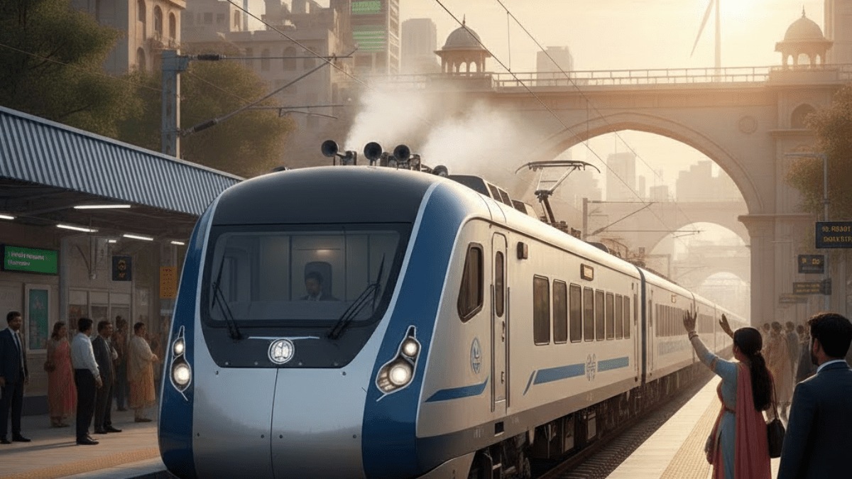 India’s first hydrogen-powered train during final preparations ahead of its pilot run on the Jind–Sonipat route in Haryana