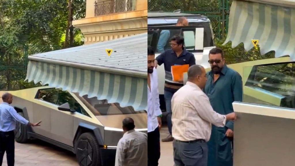 Sanjay Dutt has one of the most luxurious car collections in Bollywood and his latest sighting in a Tesla Cybertruck just cemented that fact. (Image source: X)