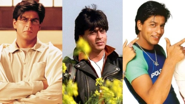 Shah Rukh Khan in Mohabbatein, Dilwale Dulhaniya Le Jayenge, and Kuch Kuch Hota Hai
