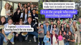 “I spend $3,000/week buying lunch for my team,” a startup CEO wrote on Instagram, adding that the culture is not limited to just ping pong tables or unlimited paid time off.