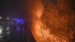 Massive fire near Safdarjung flyover in Delhi; 20 fire tenders rushed to spot – Watch