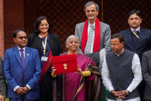 The Finance Minister arrives at Parliament to attend the Cabinet meeting ahead of the Budget presentation. (Photo source: PTI)