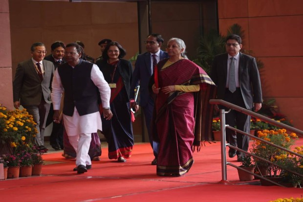 Nirmala Sitharaman prepares to present the Union Budget 2026-27 in the Lok Sabha during the Budget session. (Photo source: PTI)