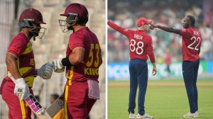 ENG vs WI Live Score and Updates, T20 World Cup 2026: West Indies batters and English bowlers in the backdrop of the Wankhede Stadium, Mumbai