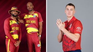 ENG vs WI Playing 11: Split image of England skipper Harry Brook and West Indies players for their T20 World Cup 2026 match at the Wankhede Stadium