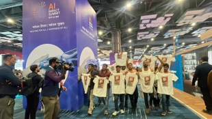 Indian Youth Congress stages topless protest outside Bharat Mandapam during India AI Impact Summit
