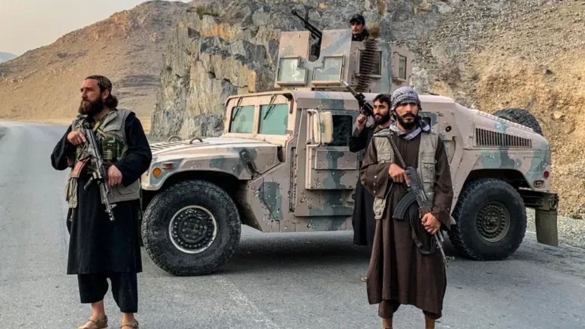 Taliban security personnel stand guard near the Torkham border crossing between Afghanistan and Pakistan in Nangarhar province on February 27, 2026 [Aimal Zahir/AFP]