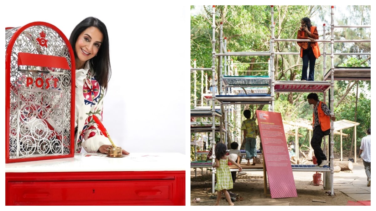 Ayush Kasliwal's The Charpai Project, on display at the India Art Fair, transforms an everyday object into a shared space for connectivity and Sonal Ambani’s The Last Stamp references the quiet disappearance of public postboxes