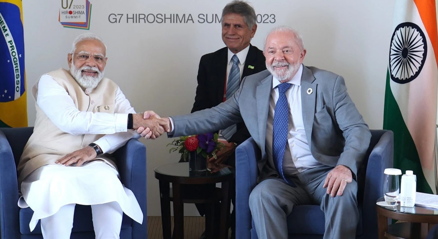 PM Narendra Modi with Brazil’s President Luiz Inacio Lula da Silva during a ceremonial welcome at Rashtrapati Bhavan in New Delhi. PM Narendra Modi with Brazil’s President Luiz Inacio Lula da Silva during a ceremonial welcome at Rashtrapati Bhavan in New Delhi.