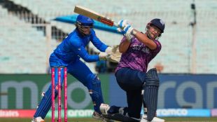 George Munsey playing a sweep during his 84-run knock against Italy at Eden Gardens in the T20 World Cup 2026