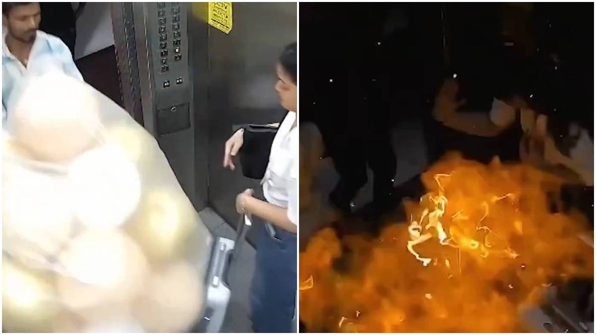 Caught on CCTV: Terrifying balloon blast injures 21-year-old in Goregaon apartment lift