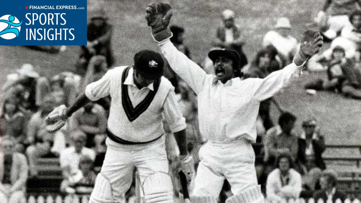 India players appeal during India vs Australia Adelaide Test 1978
