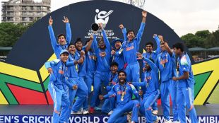 India cricket team celebrate their U19 World Cup 2026 title win after defeating England by 100 runs in the final in Harare on February 6th
