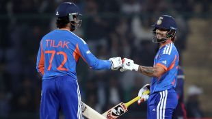 Image showing Indian batters in the middle at the Narendra Modi Stadium in Ahmedabad as they face the Netherlands in match 36 of the T20 World Cup 2026