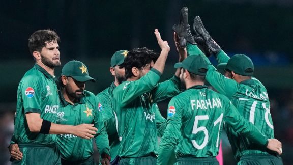 Image showing Pakistan captain Salman Ali Agha in a hurdle with the Men in Green during the T20 World Cup 2026 Super 8 match against England