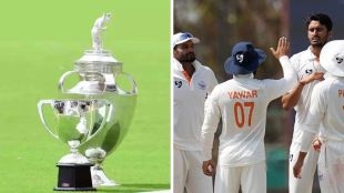 Ranji Trophy Winners List: Split image showing Ranji Trophy and the Jammu and Kashmir cricket team as they fight to enter the all time winners list of the Ranji Trophy history.
