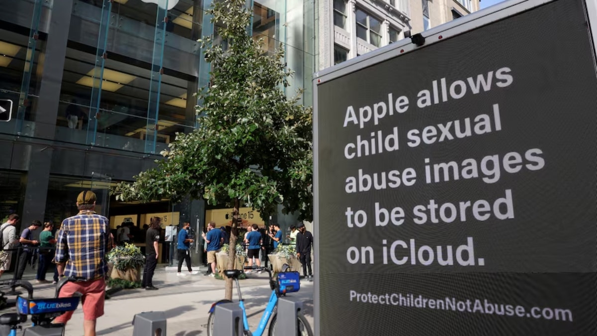 A truck from the child advocacy organization Heat Initiative calling on Apple to do more to police child sex abuse material on iCloud, is parked outside the Apple store as people line up to get the new iPhone 15 in Boston, Massachusetts, U.S. (Image source: Reuters) A truck from the child advocacy organization Heat Initiative calling on Apple to do more to police child sex abuse material on iCloud, is parked outside the Apple store as people line up to get the new iPhone 15 in Boston, Massachusetts, U.S. (Image source: Reuters)