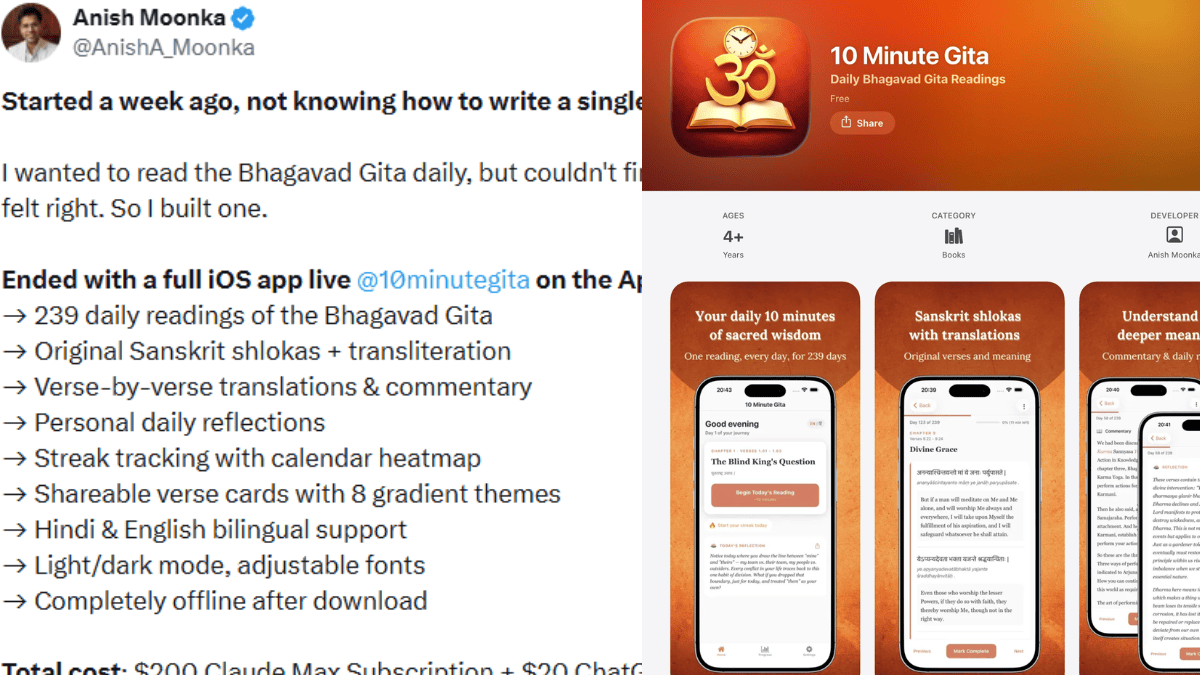 ‘I built a Bhagavad Gita App for $319 in 4 days (no coding required)’