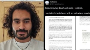 Meet Mrinank Sharma: Anthropic AI safety engineer who resigned, saying the world is falling part and in peril