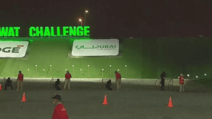 All-female Chinese SWAT team competing against Indian squad during the UAE SWAT Challenge in Dubai