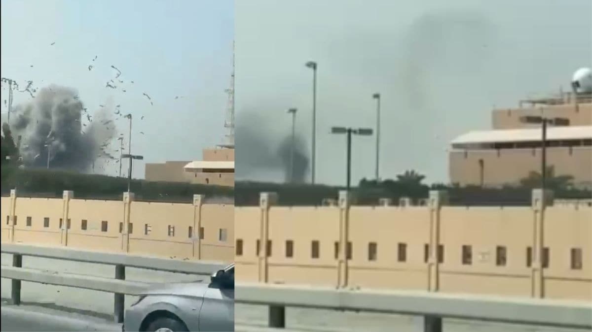 Dramatic video captures Iranian missile strike US Navy 5th Fleet  headquarters in Bahrain - World News | The Financial Express
