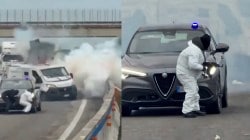 Movie-style heist in Italy: Robbers pose as Police, explode cash van on busy highway in broad daylight | Watch