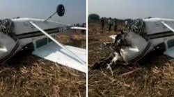 Karnataka: Aircraft splits into three pieces near Belagavi airport after ‘forceful landing’ due to ‘fuel starvation’