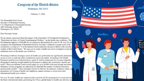 US health care H1B visa fee relief