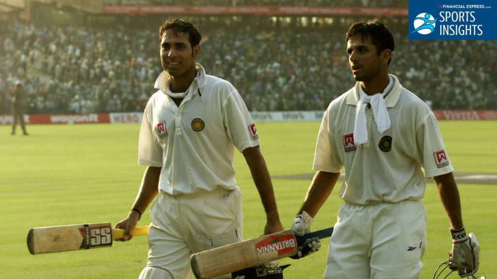 2001 Kolkata Test heroes for India, VVS Laxman and Rahul Dravid walk back to the Eden Gardens dressing room after putting the home team in commanding position against Australia.