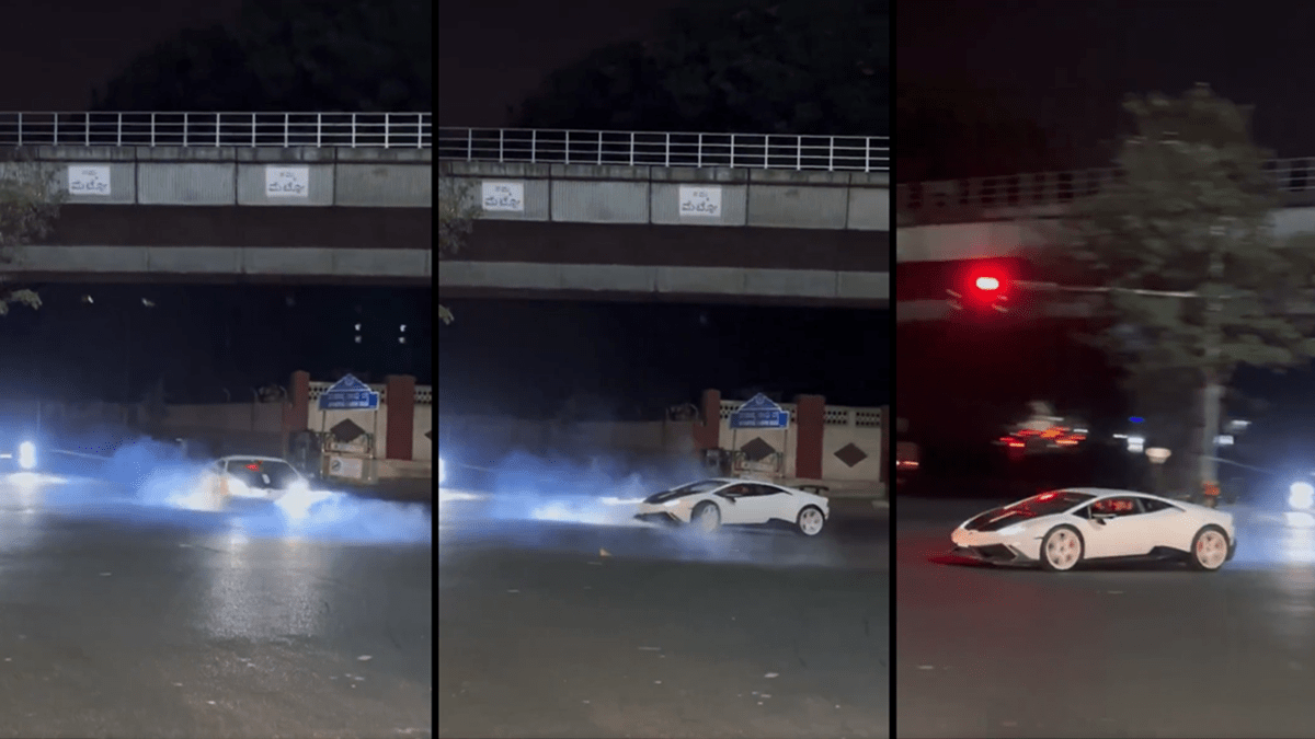 The incident had come to light after an X user shared footage of the luxury vehicle doing doughnuts at a busy junction (X video screengrab)