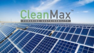 Stock market screen showing Clean Max Enviro Energy ticker with a red downward arrow and a percentage decline of 8.8% on the day of its IPO listing.