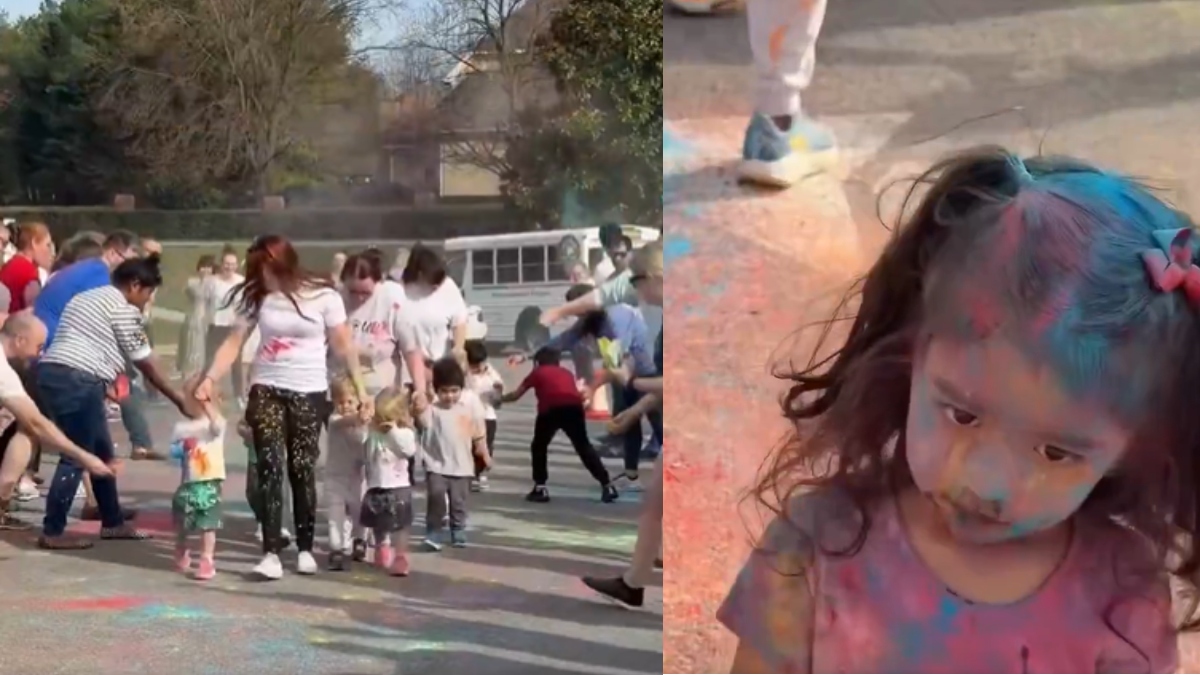 Holi celebrations reach American schools: Viral video shows kids playing with Colours in the US Holi celebrations reach American schools: Viral video shows kids playing with Colours in the US
