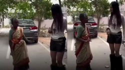Watch: Bengaluru influencer confronted by elderly woman over her outfit during street shoot