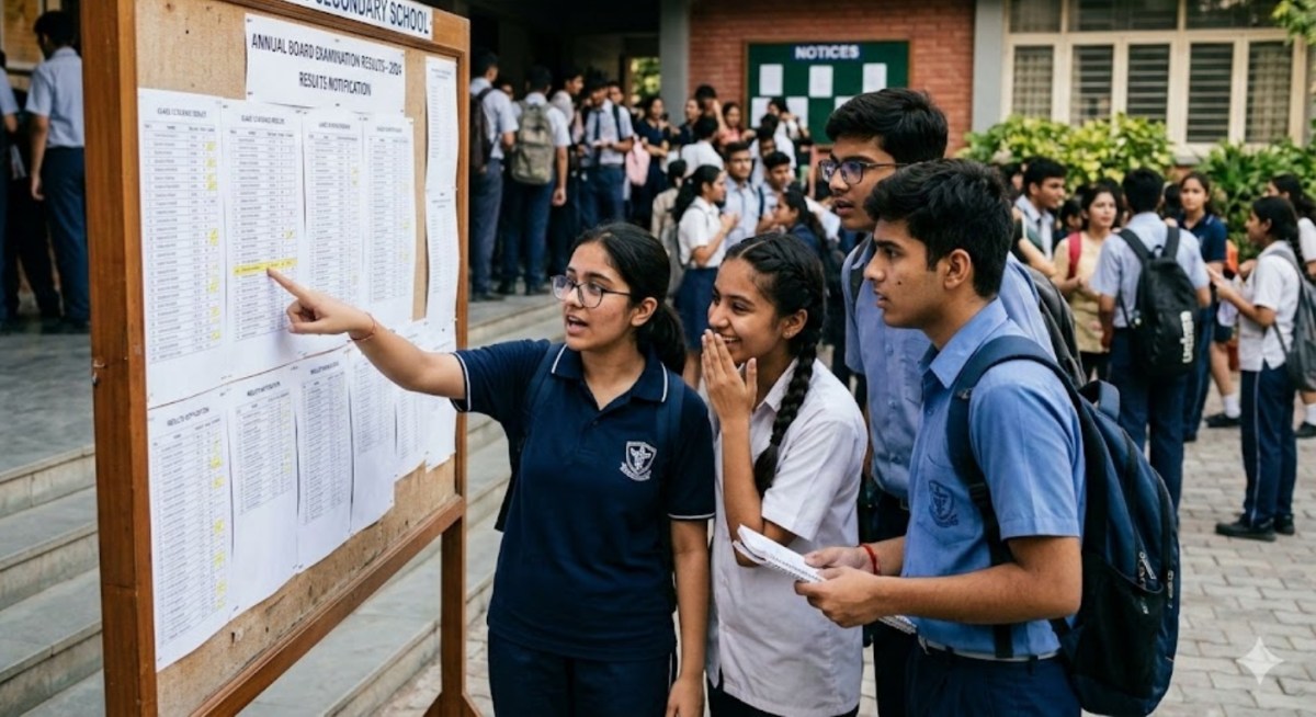 Students collect their AP SSC 2026 Class 10 hall tickets issued by the Board of Secondary Education Andhra Pradesh ahead of the upcoming public examinations.