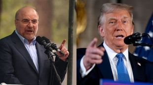Iran's Mohammad Bagher Ghalibaf and US President Donald Trump - Both contradict each other's claims on where is the war headed.