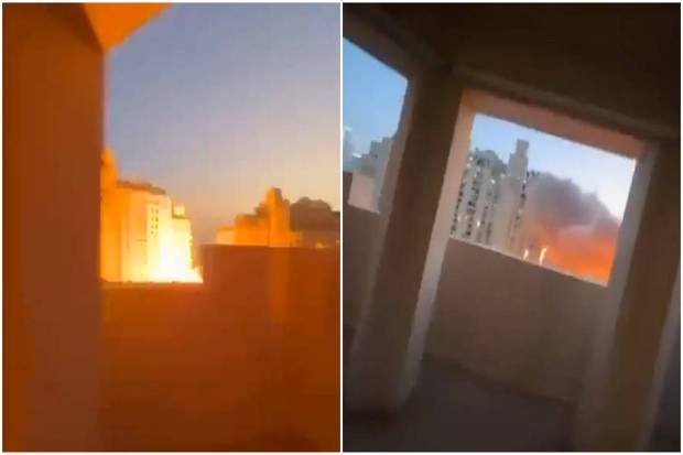 Emergency workers show up after hearing about fires and explosions in some parts of Dubai. (Photo source: X)