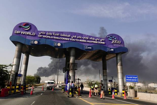 Smoke rises from Dubai's Jebel Ali Port after reports of Iranian attacks. (Photo source: Reuters)