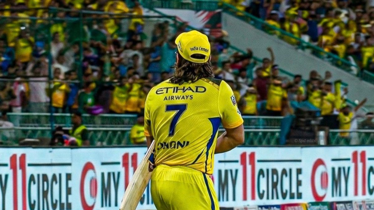 MS Dhoni in an IPL match MS Dhoni in an IPL match